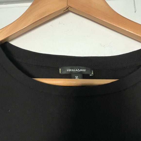 Stellla & Dot Lace Sleeve T, Black, XL - Picture 6 of 13